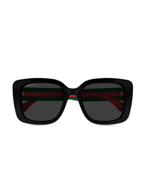 GUCCI Women's New Pop Web 55MM Butterfly Sunglasses - Red Green Black