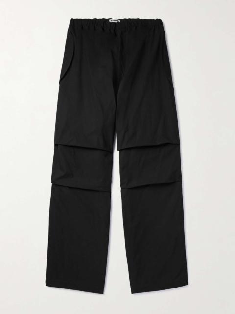 Jil Sander Wide-Leg Pleated Cotton Trousers