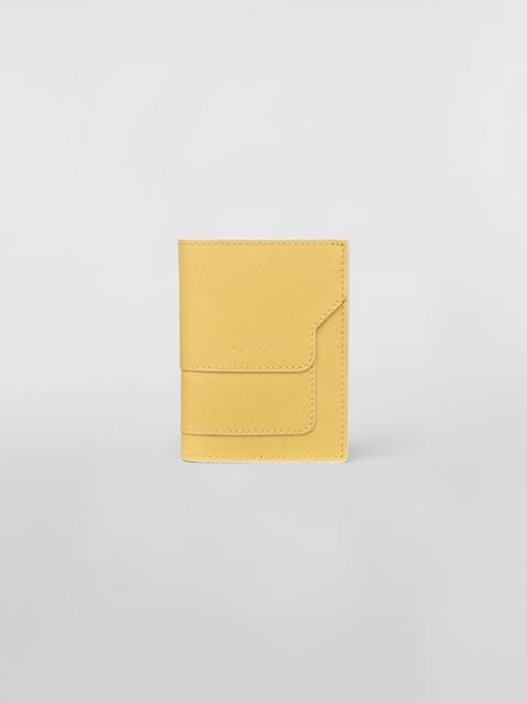 SAFFIANO LEATHER BI-FOLD MONO-COLOURED WALLET YELLOW