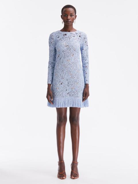 Oscar de la Renta BIRDSNEST CROCHET KNIT DRESS