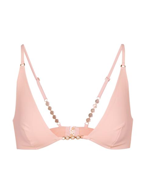 Stella McCartney Embellished triangle bikini top