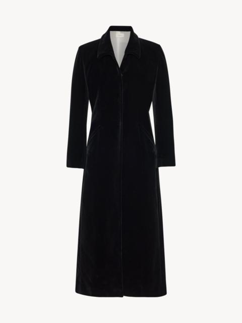 The Row Batani cotton and silk blend velvet coat styleguide