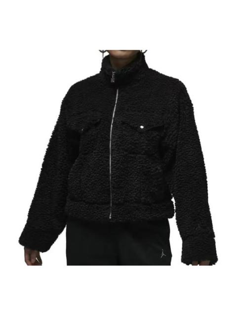 Jordan (WMNS) Air Jordan Teddy Jacket 'Black' FD7169-010