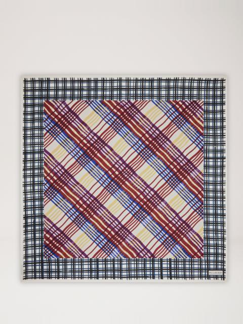 Mulberry Large Square Scarf - Carnival Check Multicolour Silk Twill