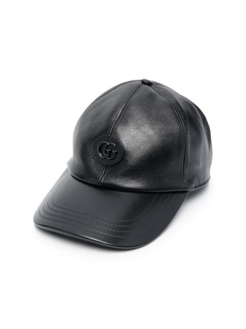 GUCCI Double G leather baseball hat