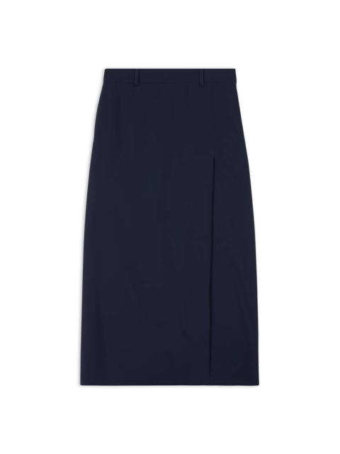 Slit Tailored Skirt in Navy Blue