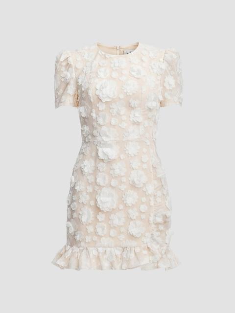 Dress The Population Women's Brittany Floral Appliqué Minidress - White