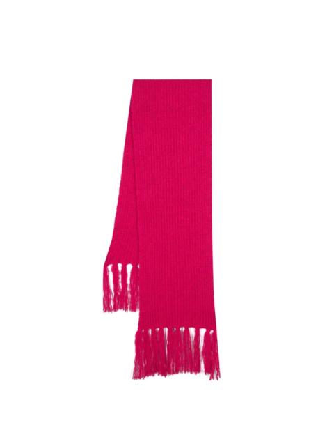 MSGM waffle-knit fringed scarf