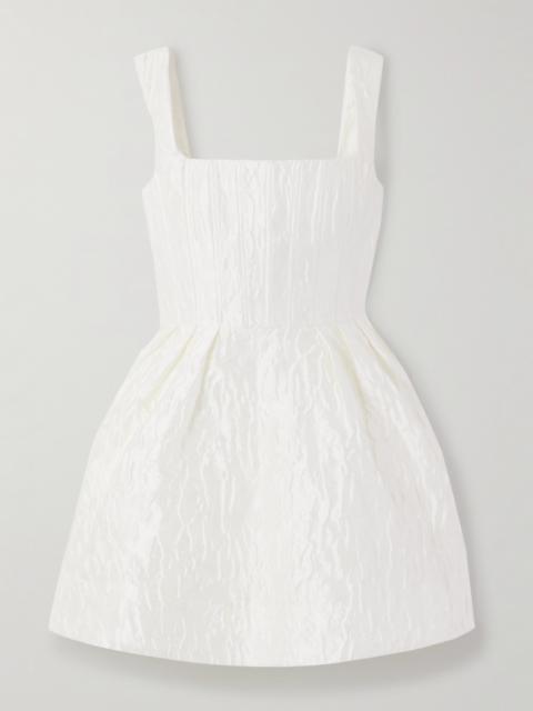 REBECCA VALLANCE Vanilla Dreams Pleated Cloqué Mini Dress