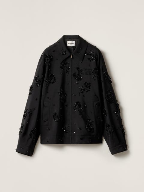Miu Miu Embroidered kid mohair blouson jacket