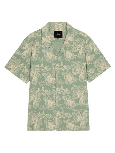 Rails Men's Tyler Rope-Embroidered Cotton Camp Shirt - Floral Rope Jade