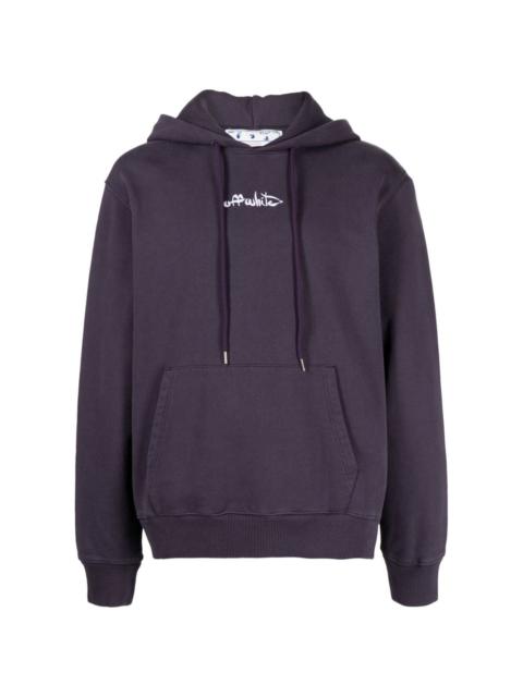 embroidered-logo cotton hoodie