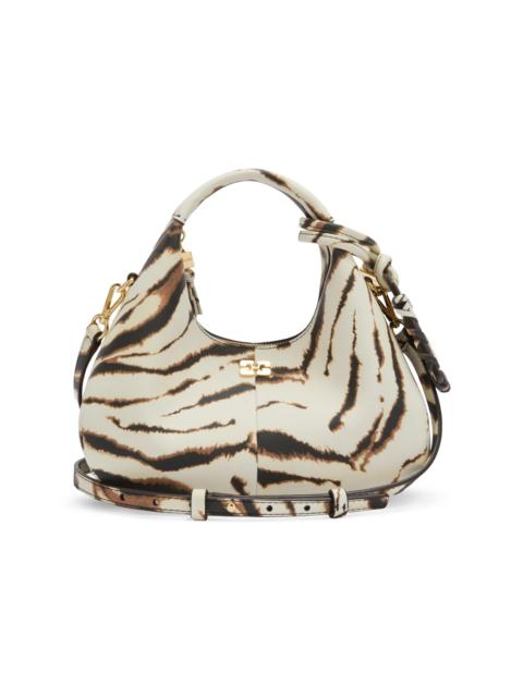 GANNI Women's Mini Zebra Hobo Bag - White