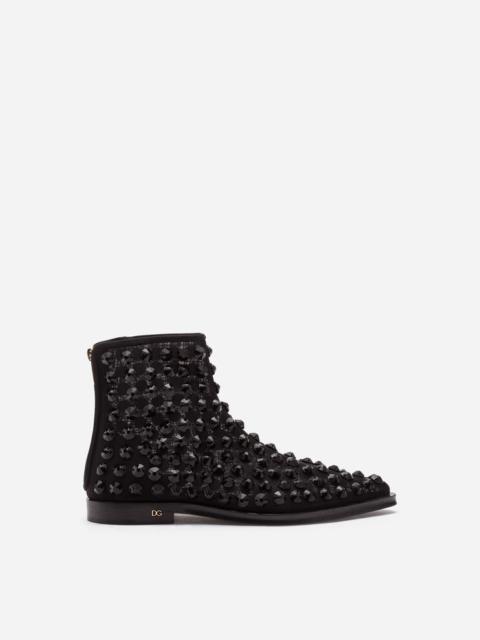 Dolce & Gabbana Mesh chelsea boots with rhinestone embellishment