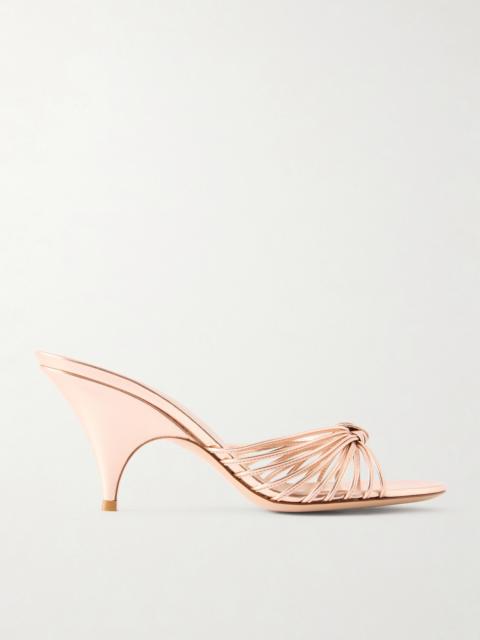 Gianvito Rossi 70 Knotted Metallic Leather Sandals
