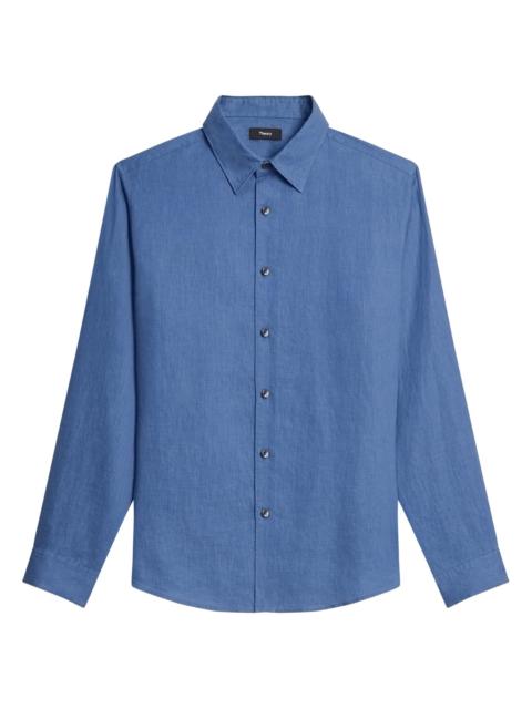 Theory Men's Irving Long-Sleeve Linen Shirt - Bering