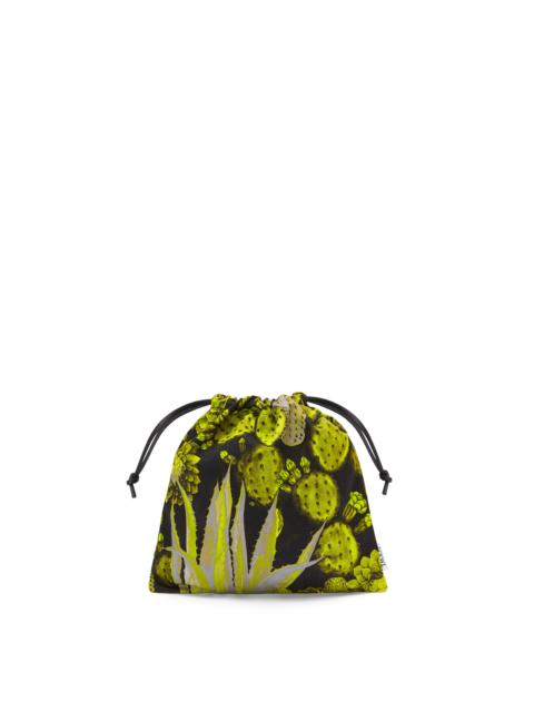 Loewe Cactus drawstring pouch in canvas and calfskin