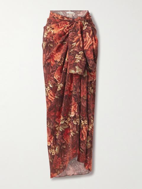 FAITHFULL Tayga Floral-print Silk-crepe Pareo