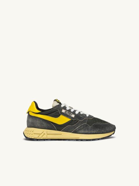 AUTRY REELWIND LOW SNEAKERS IN DEEP GREEN SUGAR AND QUINCE NYLON AND SUEDE
