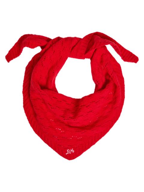 DAMSON MADDER. Damson Madder Pointelle Knit Head Scarf