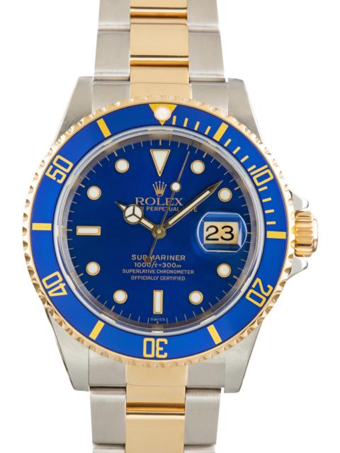 ROLEX Pre-Owned Rolex Submariner Ref 16613 Blue Aluminum Bezel