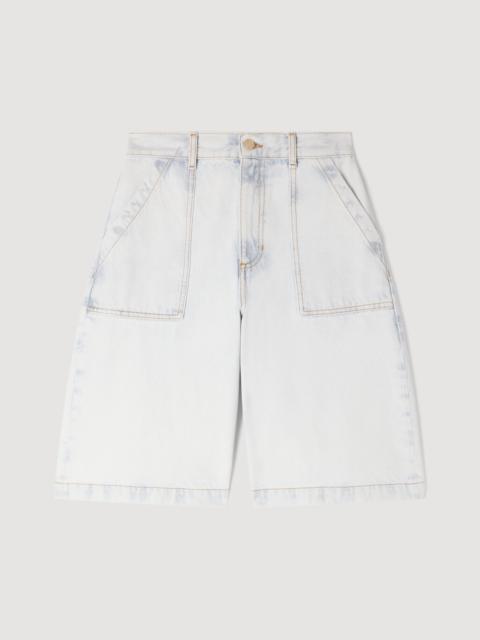 Sandro WASHED DENIM BERMUDA SHORTS