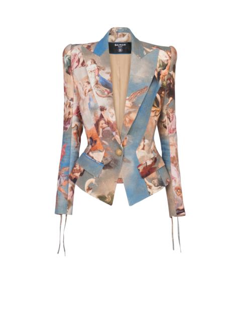 Slim-fit Sky printed canvas jacket