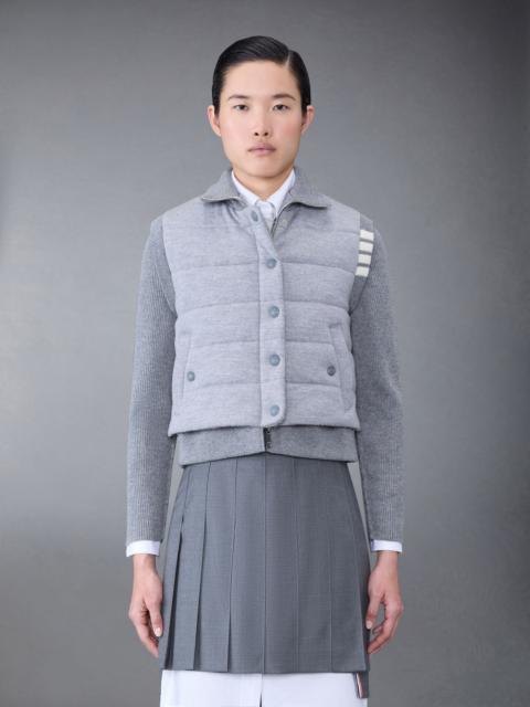 Thom Browne Fine Merino and Jersey Reversible Down 4-Bar Funnel Neck Jacket