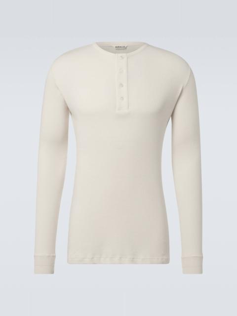 AURALEE Cotton Henley shirt