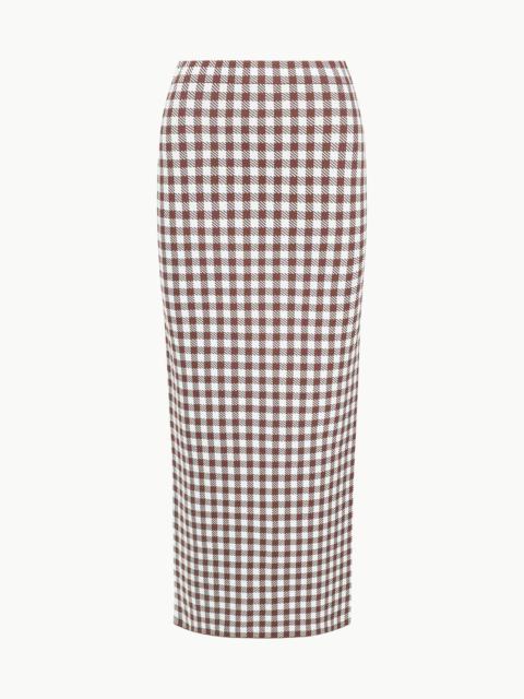 STAUD STAUD KARINA SKIRT DARK CHOCOLATE GINGHAM
