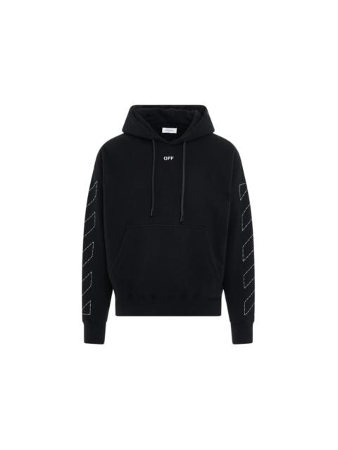 Off-White OFF-WHITE Off Stitch Diag Design Skate Fit Hoodie Black