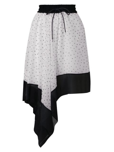 ASYMMETRIC POLKADOT SKIRT WHITE