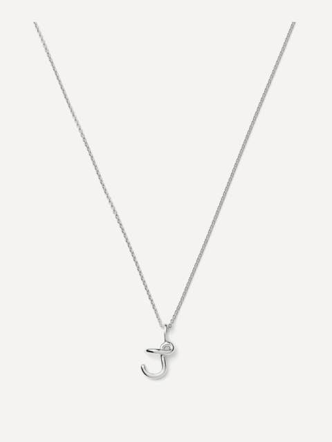 MISSOMA Sterling Silver Curly Molten Mini J Initial Pendant Necklace