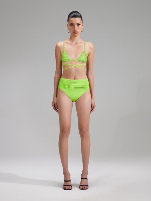 self-portrait Green High Waisted Bikini Brief