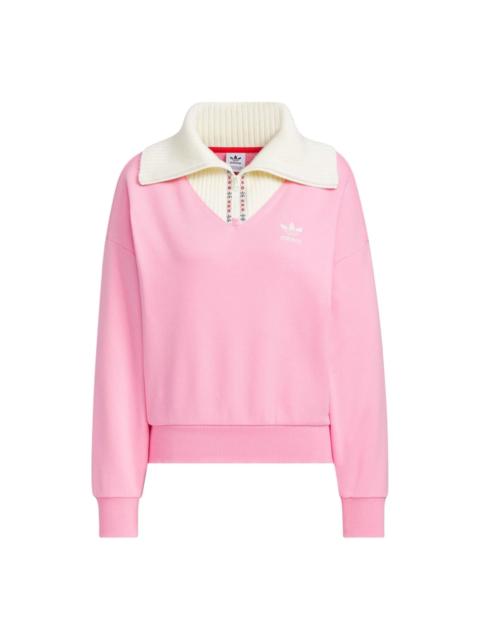 adidas (WMNS) adidas Originals x Feifei RUAN Crewneck Sweatshirt 'Pink' JE1607