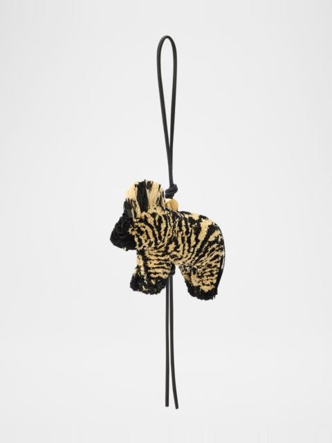 Loewe Zebra Charm in Raffia
