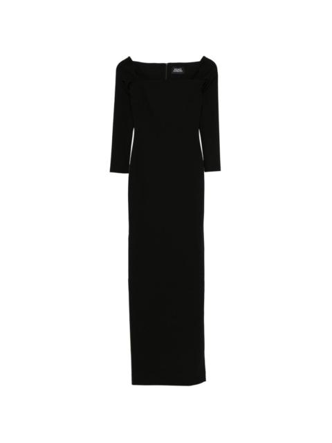 SOLACE LONDON Lolita square-neck long-sleeves maxi dress