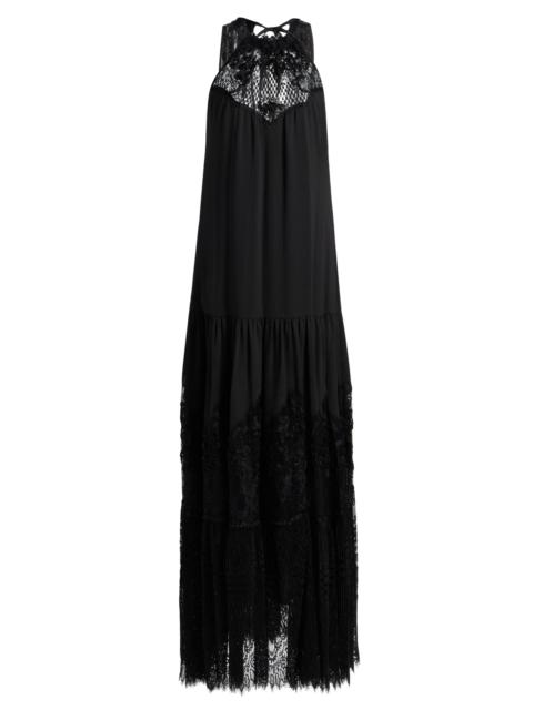 KOBI HALPERIN Women's Hallee Lace Embroidered Satin Maxi Dress - Black