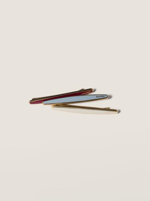 Miu Miu Enameled metal hair clips