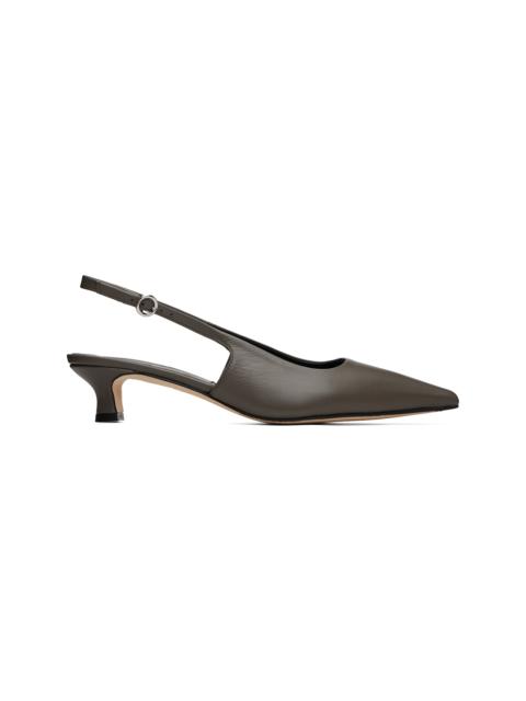 Aeyde Gray Catrina Slingback Heels