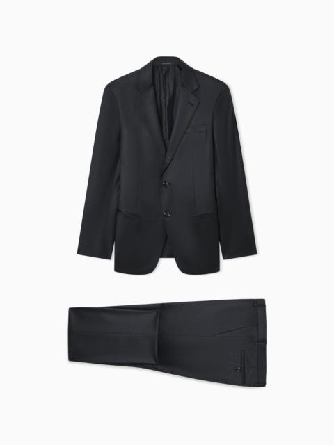 GIORGIO ARMANI ASV SOHO LINE SINGLE-BREASTED SUIT IN PURE VIRGIN WOOL
