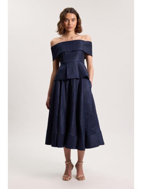 KAREN MILLEN Textured Tailored Twill Full Skirt