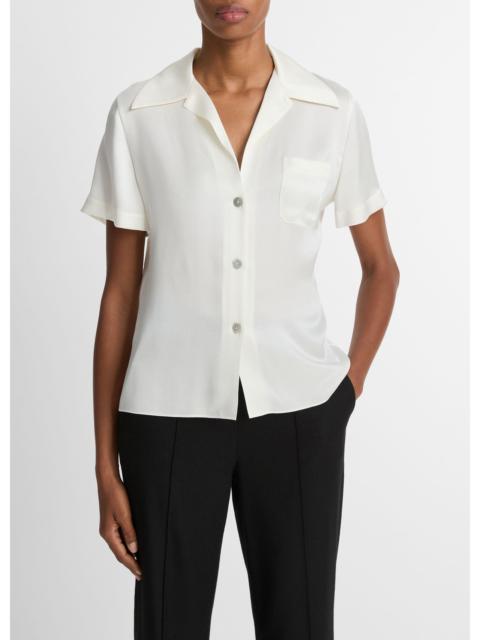 Vince Silk Short-Sleeve Button-Front Shirt