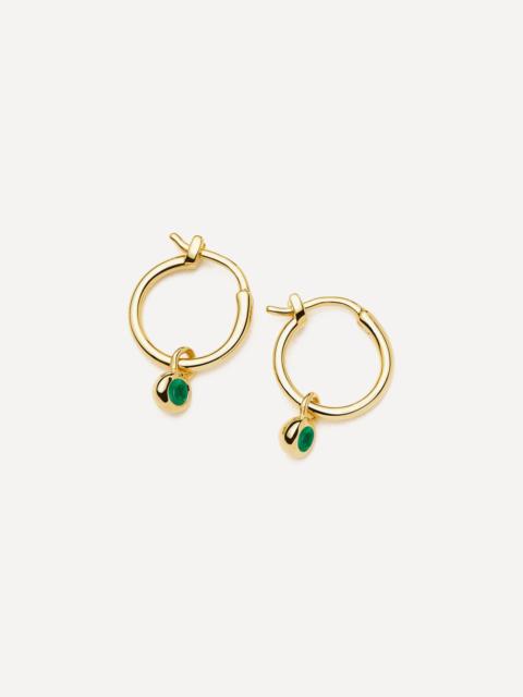 MISSOMA 18ct Gold-Plated Vermeil Silver May Birthstone Mini Charm Hoop Earrings