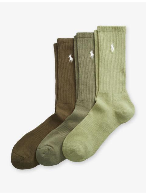 Polo Ralph Lauren 3-Pack Tonal Color Cotton-Blend Crew Socks