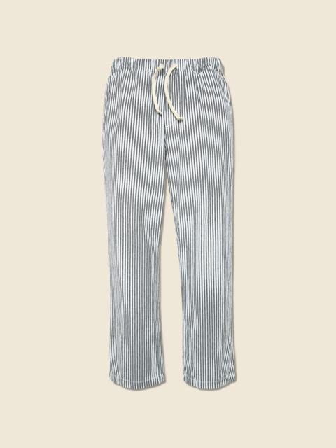 Save Khaki United Hemp Stripe Easy Chino - Natural/Navy