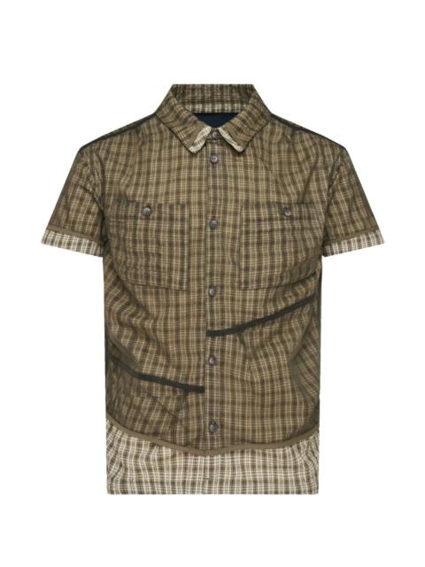 Andersson Bell check sheer layered shirt