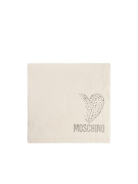 Moschino sequin-embellished heart-motif scarf