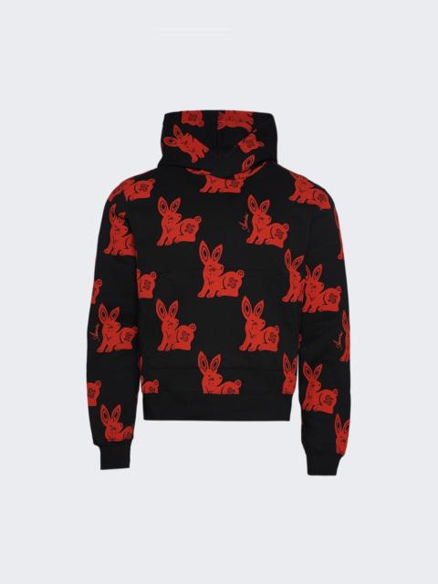AMIRI CNY Rabbit Allover Hoodie Black and Red