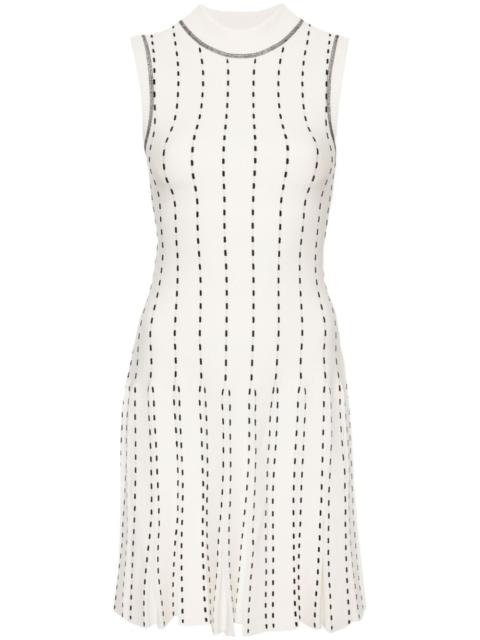 SIMKHAI contrast-stitch pleated minidress